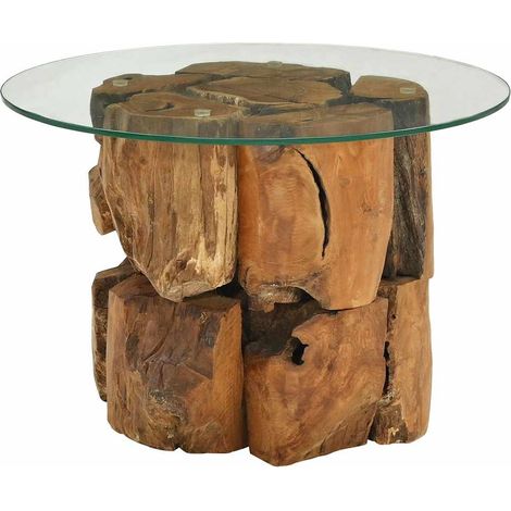 Maison Exclusive - Couchtisch Massivholz Teak Treibholz 60 cm (1/5)