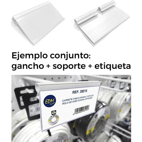 Porte-étiquette De Rechange Blanc Edm Support D'étiquette Pour Broche De Rayonnage - Edm
