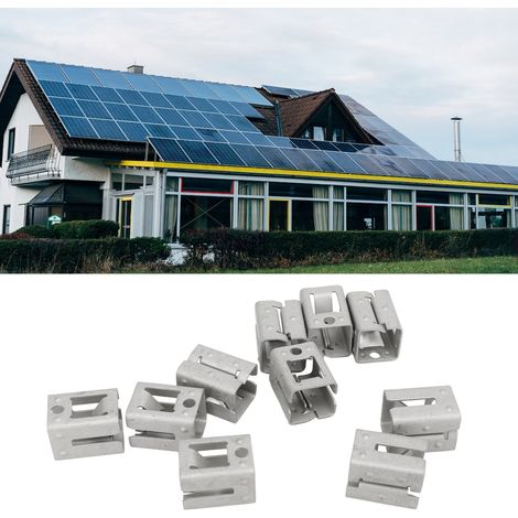 10 Zubehörteile für das Solar-Photovoltaikmodul-Energiestützsystem - Schnellmontage-Metallclips (ohne Druckblöcke) (1/5)