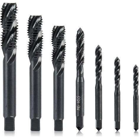 Jeu de tarauds combinés métriques M3-M12 en acier rapide 6542 revêtu de nitrure pour métal, bois, etc. (1/5)