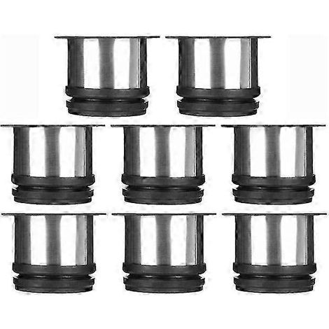 Ensemble de 8 pieds de meubles, pieds de cuisine réglables, pieds de canapé et de table ronds en acier inoxydable de 50 mm x 50 mm de hauteur - sec (1/5)