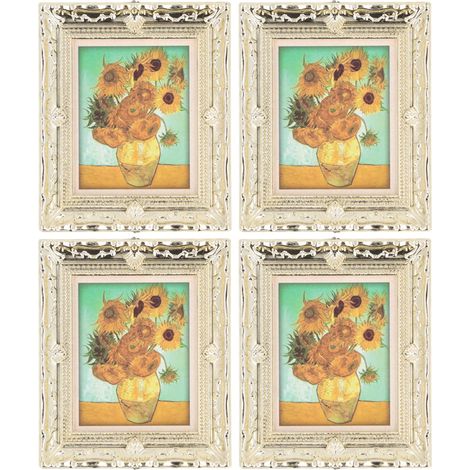 Lot de 4 cadres photo miniatures 1:12 pour maison de poupée, peinture décorative hautement réaliste type 1 (1/5)