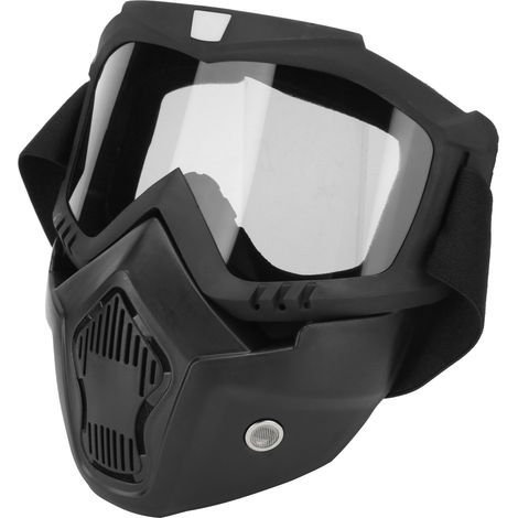 Lunettes de moto, lunettes de protection pour casque de vélo, protection contre le vent et le sable (verres gris antibuée)