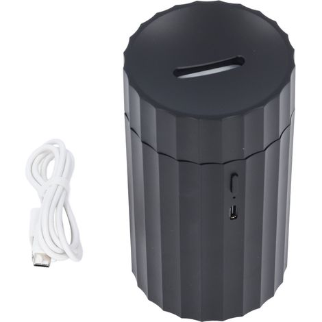 Humidificateur diffuseur de flamme de 100ml, alimenté par USB, 7 couleurs, lumière LED, multifonction, arme d'air, huile essentielle pour voiture, maison, noir (1/5)