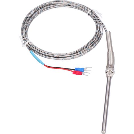 Sonde thermique thermocouple de type K en acier inoxydable, 0 à 600 °C, WRNT187 (câble rouge et noir, 5 mètres) (1/5)