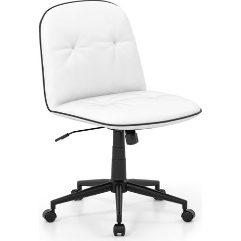 chaise de bureau sans accoudoirs chaise pivotante de travail chaise exécutive chaise d'ordinateur chaise de maquillage cuir hauteur de siège réglabl (1/5)