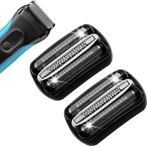 Lot de 2 têtes de rechange pour rasoir électrique Série 3 (Modèle 32B) – Accessoires compatibles avec les têtes de rasage à grille et couteaux S3 (1/5)