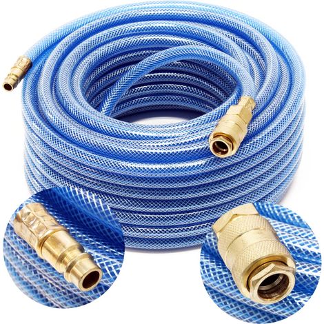 Manguera aire comprimido PVC 20m Tubo compresor Manguera entretejida Acople rápido EU Aire a presión (1/3)