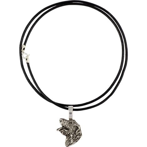 Irish Wolfhound II - collar para perro, colgante bañado en plata para amantes de los perros, joyería discreta de Art-Dog (1/5)