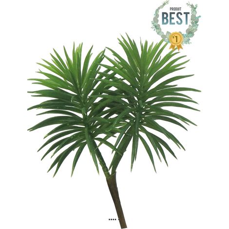 Cactus Crossostephium artificiel en piquet, H 21 cm, D 17 cm - BEST (1/3)