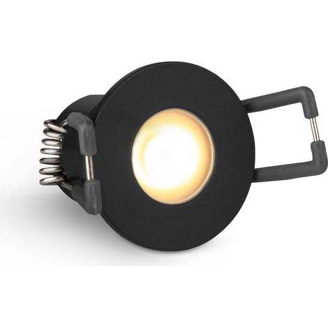 Einbaustrahler Mini Livorno 3W IP65 durchverbindbar - Lichtfarbe: Warmweiß 2700K - Farbe: schwarz matt