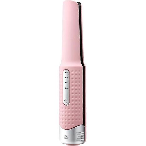 Akku-Haarglätter/Lockenstab mit Doppelfunktion, Mini-Haarglätter mit pinkfarbenen Negativ-Ionen (1/5)