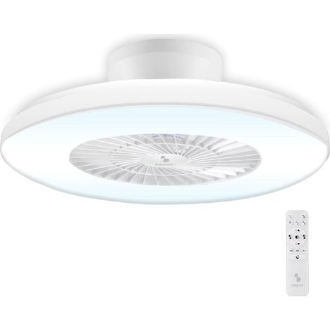 Ventilatore da soffitto moderno con luce LED regolabile e telecomando. (1/5)