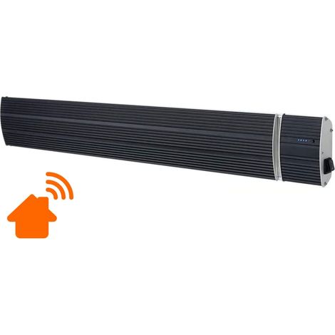 Sined Heat Negro 1500 Wifi Panel Infrarrojo Cerámico Radiante 1500w Negro Sin Emisión De Luz Elemento Calefactor De Aluminio Extrusionado Revestimiento Cerámico Mando a Distancia Ip65