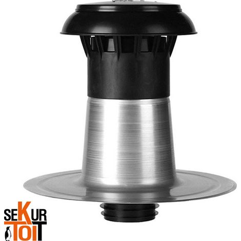 Terminal de ventilation isolé diamètre 160– Alu/PP – Toiture EPDM - SEKURTOIT (1/2)