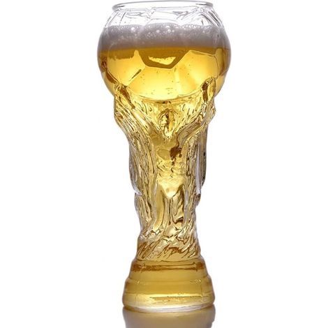 Eclairage Design – Verre à bière Coupe du Monde 450 ml – Design inspiré du trophée – Verre résistant aux hautes températures – Pour fêtes et événements sportifs