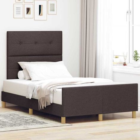 Struttura del letto Marrone scuro 120 x 200 cm Tessuto vidaXL (1/5)
