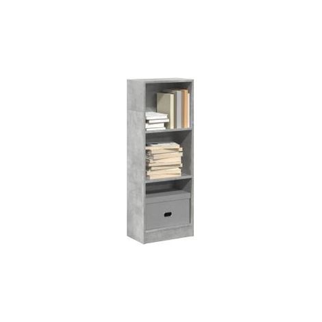 Bibliothèque gris béton 40x24x109 bois d'ingénierie (1/5)
