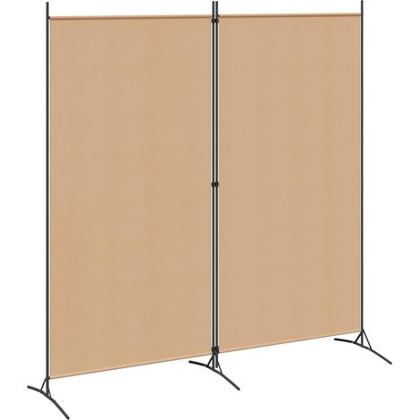 vidaXL 2-Panel Room Divider Beige 175 x 180 cm Fabric