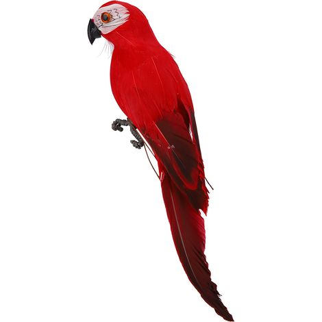 Perroquet ara en plumes artificielles, décoration de jardin ou d'intérieur, faux oiseau (1/5)