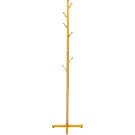 Perchero, construcción de hierro resistente, diseño que ahorra espacio, color dorado. (1/2)
