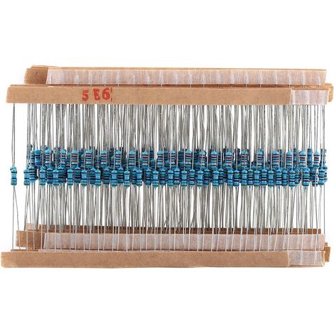 1280pcs 1/4W 64 Values 1‑10M Ohm Metal Film Resistors Assortment Components Kit Set