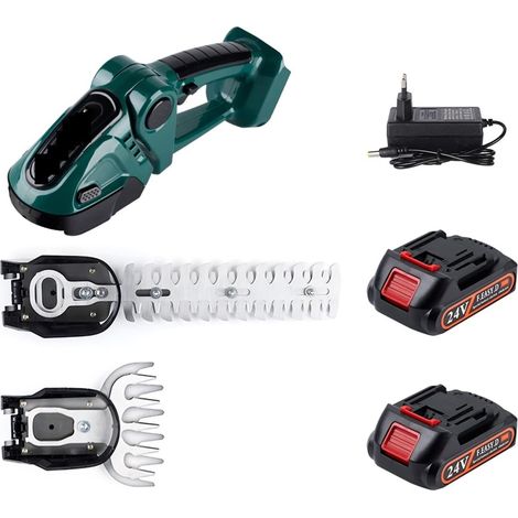 2 en 1 Taille-haie électrique sans Fil Portable Haute Puissance Tondeuse à Gazon Domestique sécateur Rechargeable désherbage Outils de Jardin (Color : Green-2 Battery, Size : Small) (1/5)