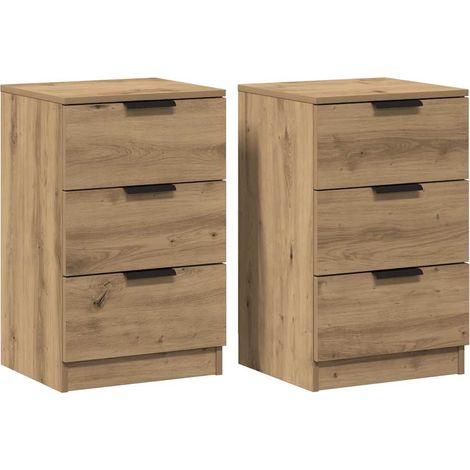 vidaXL Comodini 2pz Rovere Artigianale 40x36x65cm in Legno (1/5)