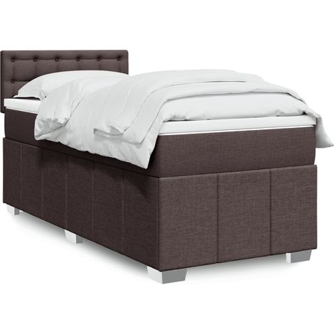 Boxspringbett mit Matratze Dunkelbraun 100x200 cm Stoff (1/5)