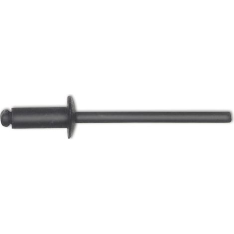 ISO15977 Blindniete Flachrundkopf 3.2x 6 Aluminium mit Stahldorn RAL9005 schwarz (1/5)