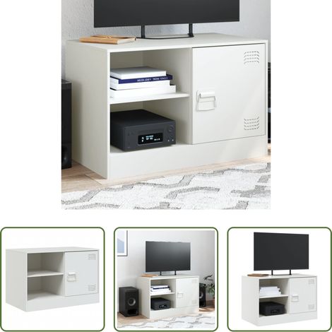 vidaXL Stahl - TV-Schrank Weiß 67x39x44 cm Stahl (1/5)