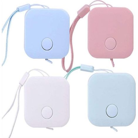 JSSEVN - Flexible measuring tape, 4 colors, 1.5 m, push-button measuring tape, retractable flexible measuring tape in inches (1/5)