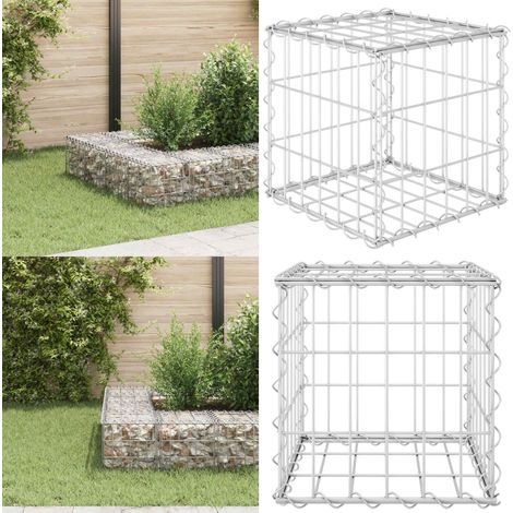 Lit surélevé cube à gabion Fil d'acier 30x30x30 cm - Jardiniere Gabion - Bac A Planter - Border Fleurie - Jardin Vertical - Decoration Exterieur - Home & Living (1/5)