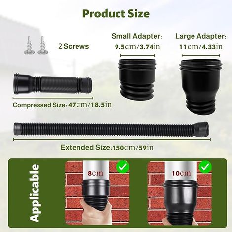 Rallonge de gouttière en plastique pour gouttière de 80/100 mm (1/5)