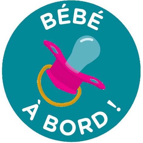 Stickers pour voiture - Bébé à bord tétine - Electrostatique - 15 cm (1/2)