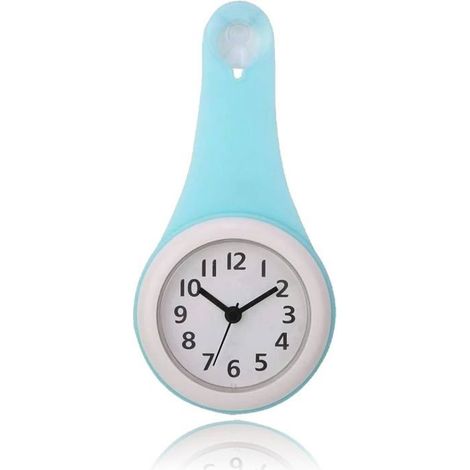 Horloge de douche, horloge murale silencieuse et étanche pour salle de bain, horloge suspendue pour cuisine, 10,4 x 4,6 x 22,1 cm (1/4)