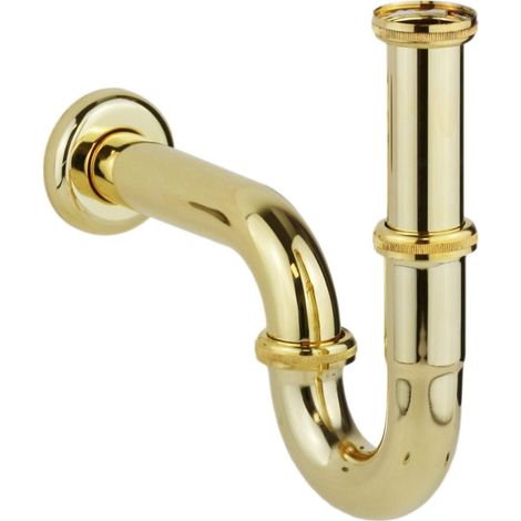 Sifone a tubo per lavabi in colore oro connessione 11/4 RESP 086114O | Oro (1/2)