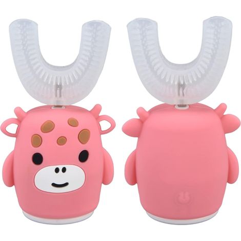 Brosses à dents électriques en forme de U pour enfants, brosse à dents à 360 ° pour le lavage des dents de toute la bouche, grande taille (1/5)