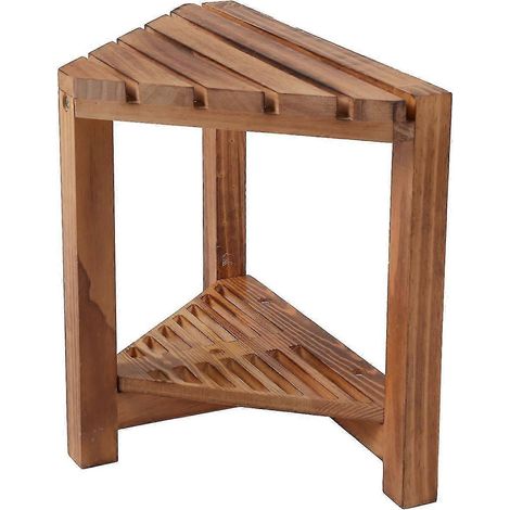 Tabouret de douche en bois, tabouret de rasage en bois, tabouret d'angle de douche pour salle de bain (1/4)