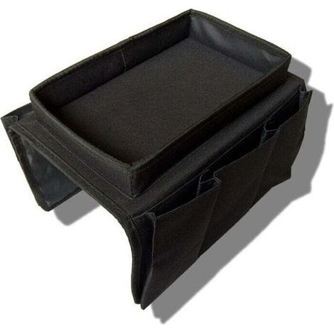 Organisateur Daccoudoir Canapé Stockage Bande Plateau Multi-Pochette Phone Magazine Snack Glasses Télécommande Tablette Tasse Rangement (Noir) Autres rangements (1/4)