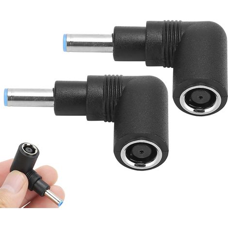 2 Pièces Connecteur d'Alimentation Anglé 7.4x5.0mm vers 4.5x3.0mm pour Chargeur HP avec Broche (1/5)