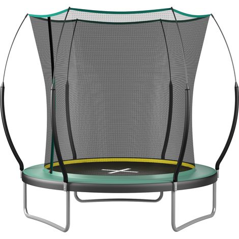 Cama elástica de jardín 183 cm con red de seguridad y barras de fibra de vidrio OKWISH (1/4)