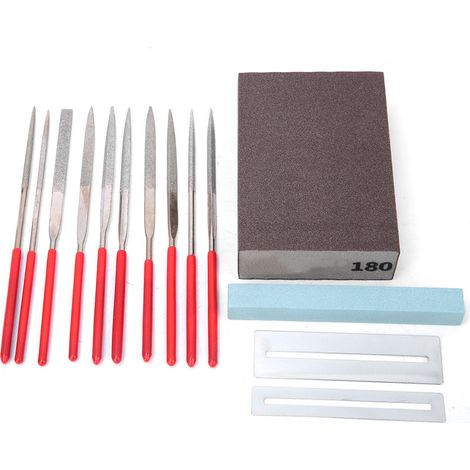 Lot de 14 outils de réparation pour guitare, éponge à poncer, pierre à polir, lime pour frettes, jauge de mesure (1/5)
