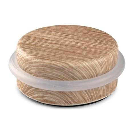 Fermaporta adesivo in plastica-metallo decorato Noce Americana Ø4,6x1,8cm INOFIX