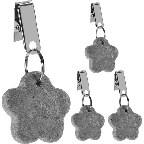 Poids pour rideaux d'extérieur en pierre naturelle, clips réglables, 4 panneaux (1/5)