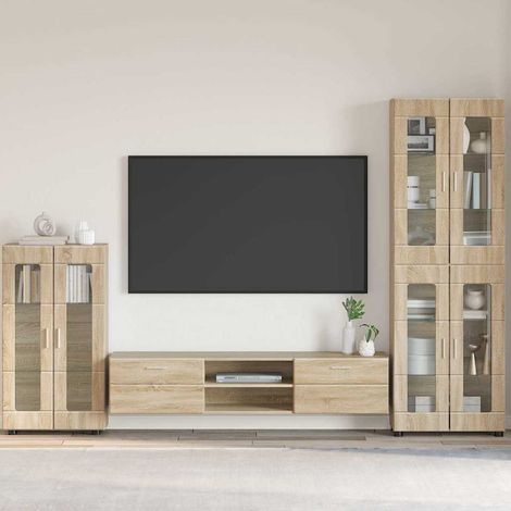 vidaXL Sideboard FLORIN 55.5 x 29 x 100 cm Sonoma Oak Engineered Wood
