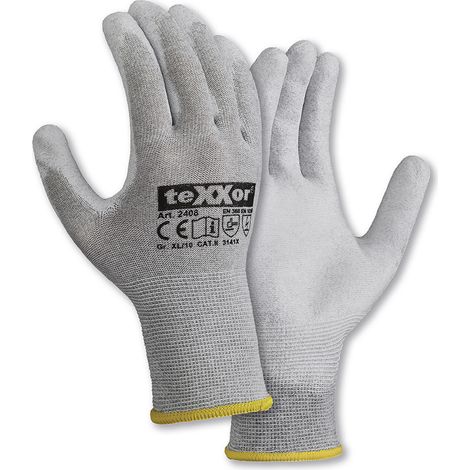 teXXor® Strickhandschuhe ESD 2, Grau/ Weiß (1/4)