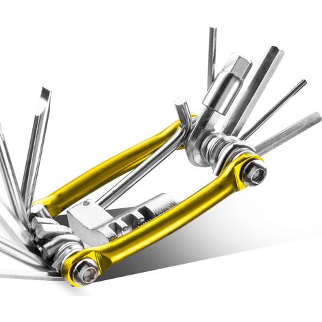 Multifunktionales Werkzeugset für Mountainbike-Reifenreparatur, tragbarer Fahrradkettenabzieher, goldfarben (1/5)