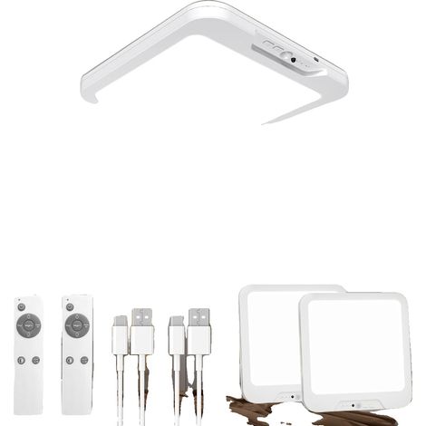 Lumière de placard à capteur de mouvement, fonctionnement sans fil, télécommande, 2 PACKS (1/2)