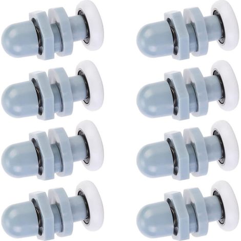 8 petites roulettes pour porte coulissante, galets excentriques pour porte de salle de bain, poulies pour porte coulissante, roulettes coulissantes en plastique de 20 mm, roulettes pour porte coulissa (1/5)